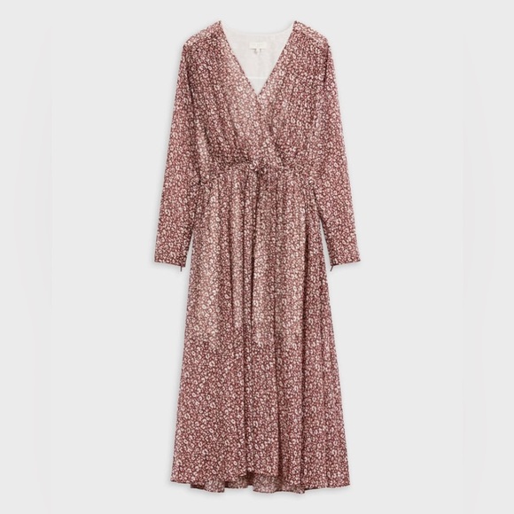 Ted Baker London Draped V-Neck Long Sleeve Animal Print Midi Dress NWT - Picture 6 of 6